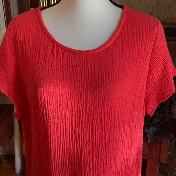 For Cynthia Dress Red Gauze Causal Pull On Maxi Dress - Picture 5 of 14